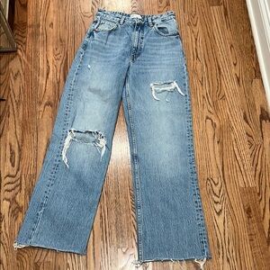 Zara Distressed Blue Jeans